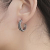 Boucles d'oreilles homme femme semi anneau acier