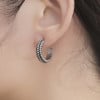 Men's women's half steel hoop earrings