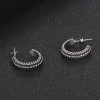 Boucles d'oreilles homme femme semi anneau acier - paire