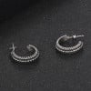 Men's women's half steel hoop earrings
