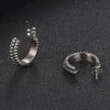 Boucles d'oreilles homme femme semi anneau acier - paire