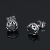 Men's Stainless Steel Cubic Zirconia Inlay Stud Earrings - pair