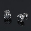 Men's Stainless Steel Cubic Zirconia Inlay Stud Earrings