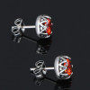 Men's Stainless Steel Cubic Zirconia Inlay Stud Earrings - pair
