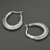 Boucles d'oreilles homme anneau ecailles acier - paire