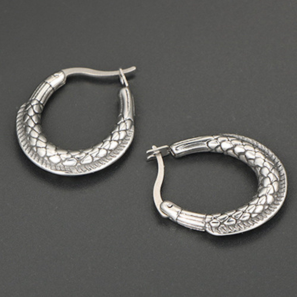 Boucle D'Oreille Chiffres Romains Homme, Acier Inoxydable-Or-Noir