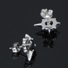 Boucles d'oreilles homme clous fleur de lys acier zirconium