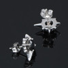 Men's earrings studs fleur de lys steel zirconium