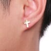 Men's Stainless Steel Cross Stud Earrings