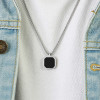Colgante personalizado para hombre, placa de acero, collar onxy negro, personalizado