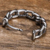 Boucles d'oreilles homme creoles anneau acier chaine tressee - paire