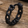 Boucles d'oreilles homme creoles anneau acier chaine tressee - paire