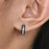 Boucles d'oreilles homme acier noir motif runes vikings - paire