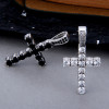 Pendentif homme femme argent croix zirconium