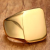 Men's Stainless Steel Gold Plated Custom Engraving Signet Ring