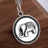 Pendentif argent homme femme plaque medaillon elephant