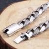 Pulsera de cadena gruesa de motociclista de plata para hombre