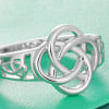Rhodium Plated Sterling Silver Clover 4 Leaf Ring