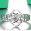 Rhodium Plated Sterling Silver Clover 4 Leaf Ring