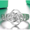 Rhodium Plated Sterling Silver Celtic Knot Clover 4 Leaf Ring