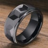 Men's High Polished Tungsten black Plated Inside Custom Engraved Band Ring
