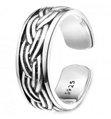 Men's Sterling Silver Celtic Cord Pattern Open Ring