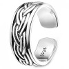 Men's Sterling Silver Cord Pattern Open Ring 