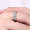Bague ouverte homme argent motif celtique cordes tresse