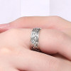 Men's Sterling Silver Cord Pattern Open Ring 