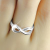 Anello da donna minimalista Infinity in argento rodiato