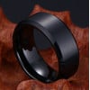Bague ceramique noire finition mate brossee anneau pour homme femme
