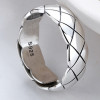 Men's Sterling Silver Grooved Band Open Ring