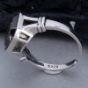 Women's Sterling Silver Adjustable Open Brown crystal Ring