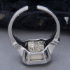 Bague femme chevaliere ouvert argent pierre brune carre