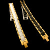 Schwarzes Herrenarmband aus Keramik mit vergoldeter magnetischer Kette