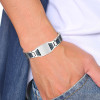 Men's Stainless Steel Carbon Fiber Inlay ID Bracelet