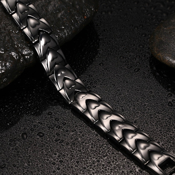 Bracelet Homme Magnétique OIDEA - Acier Inoxydable Avec Fibre De Carbone - Cadeau Saint-Valentin/Père