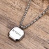 Men's Stainless Steel Black Onxy Inlay Necklace Pendant