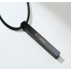 Men's Black Stainless Steel Bar Necklace Custom Pendant