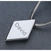 Pendentif personnalise Tungstene homme plaque losange facette