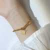 Stainless Steel Chain gold plated plate ID Bracelet