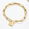 Stainless Steel Chain gold plated plate ID Bracelet