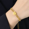 Stainless Steel Heart Chain gold plated plate ID Bracelet