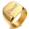 Men's Stainless Steel Gold Plated Custom Engraving Signet Ring