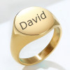 Men's Stainless Steel Gold Plated Custom Engraving Signet Ring