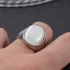 Knight's steel ring abalone oval mother-of-pearl for men and women