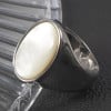 Knight's steel ring abalone oval mother-of-pearl for men and women