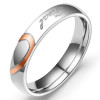 Men's Grooved Center Brushed Stainless Steel Custom Engraving Band Ring