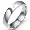 Men's Grooved Center Brushed Stainless Steel Custom Engraving Band Ring