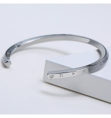 Personalized steel bangle bracelet for men with Celtic Viking runes